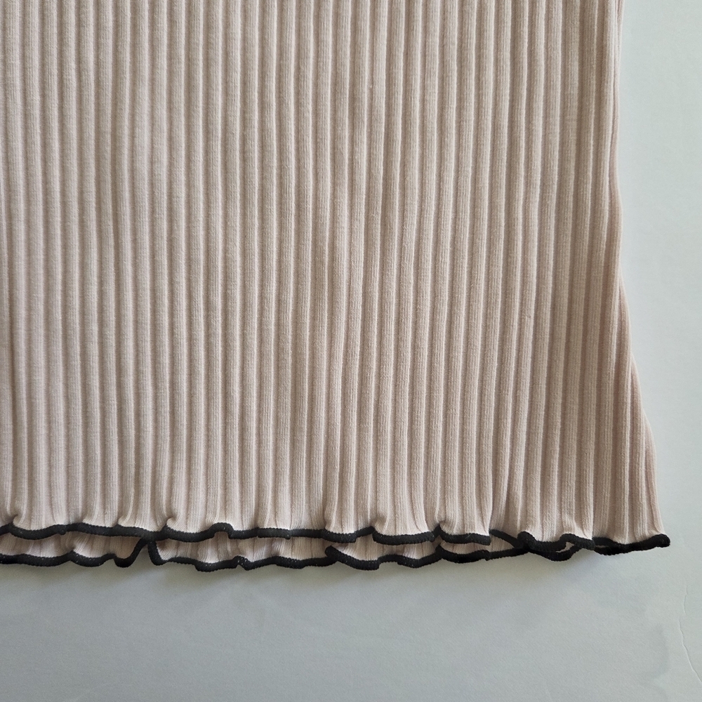 Two Ribbed Square Neck Tops - Black Trim - Picture 9 of 10